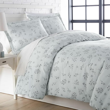 Southshore Fine Living, Inc. Twin Comforter Set, All-Season Floral Down Alternative Comforter with Matching Pillow Sham, Floral Coverlet, Soft Bedspread for Twin/XL Bedding, Sweet Florals Blue