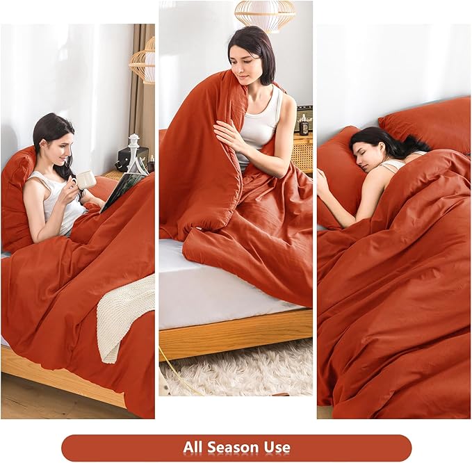 COTTEBED Pumpkin Orange Comforters Set King Size Bed, Ultra-Soft Cal California King Bedding Blanket Clearance Prime Down Alternative Eastern Modern Solid Lightweight for All Season,Bright Orange