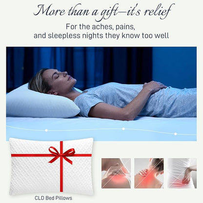 Bed Pillows Cross Cut Memory Foam for Sleeping,King Size Bedding Pillow(White), Washable Supportive Pillow for Sleeping, Adjustable Density for Back, Stomach and Side Sleeper