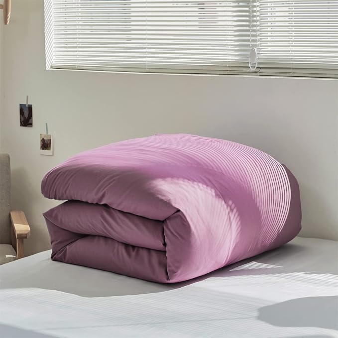 Pureant Dusty Purple Comforter Set Full Solid Mauve Bedding Comforter Sets for Women Girls Grape Color Full Comforter Soft Dusty Lilac Purple Comforter Sets Lavender Bed