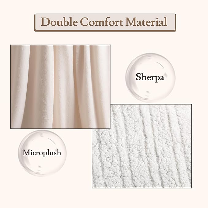 Electric Heated Blanket 50"x60" Throw Size Flannel & Sherpa - 4 Heat Settings & 3H Auto Shut Off, Fast Heating, Machine Washable for Bed, Couch, Office - White