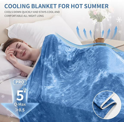 Guohaoi Cooling Throw Blanket for Hot Sleepers,Decortive Tie Dye,Arc-Chill Q-Max >0.5Cool Fiber,100% Oeko-Tex Certified,Lightweight Summer Cool Blanket for Ultra Cold Breathable,Keep Cool,50''x70''