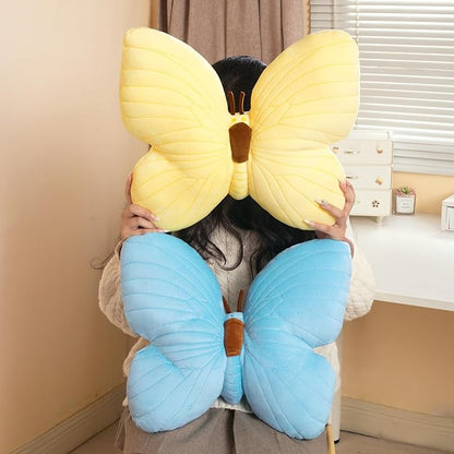 PEACH CAT Butterfly Pillow Decorative Butterfly Shaped Throw Pillows 15.7" x 15.7" Cute Plush Cushion Decor for Bedroom Living Room Couch Sofa Blue