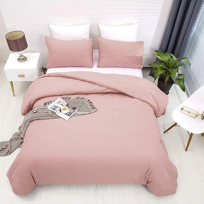 Houseri Pink Comforter Set - Full Size, Blush & Dusty Pink Bedding for Teen Girls