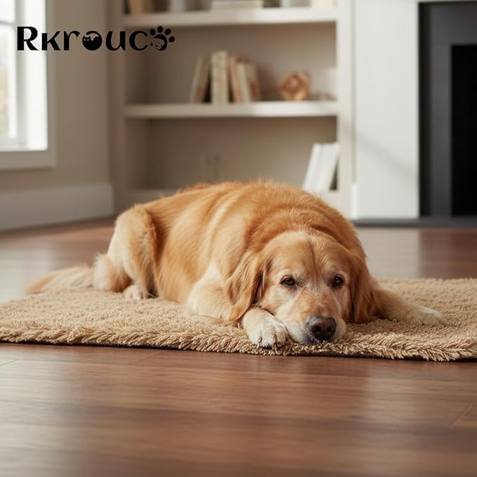 Pets Bed Blanket Dogs Reversible Soft Dog Throw Blankets Cats Mat Sleeper Fuzzy Pet Couch Covers Washable Cat Puppy Cover for Beds Car Sofa Travel Double Sided Furniture Protection (Light Brown,L)