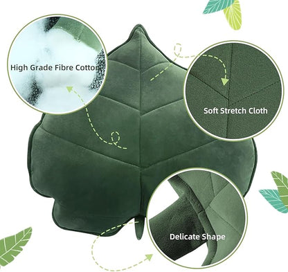 Leaf Throw Pillows Cute Novelty Plant Plush Cushion Backrest Pillow Home Decoration for Car, Bedroom, Sofa, Couch, Living Room, 19.7in/50CM
