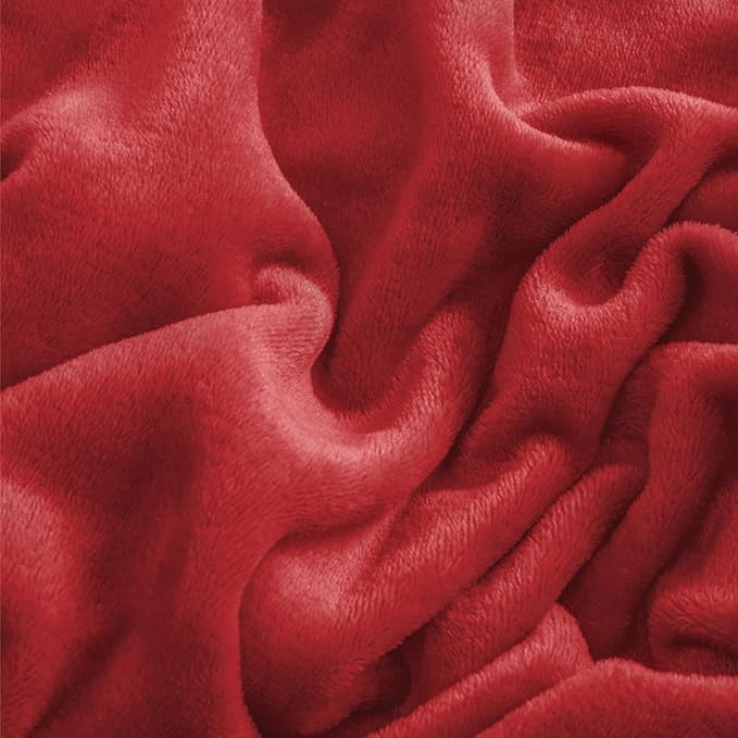 BEDELITE Flannel Sheets Full Size Red - Super Soft Fleece Sheets Set Fluffy Extra Plush, 4 Piece(Include Fitted Sheet, Flat Sheet, 2 Pillowcases)