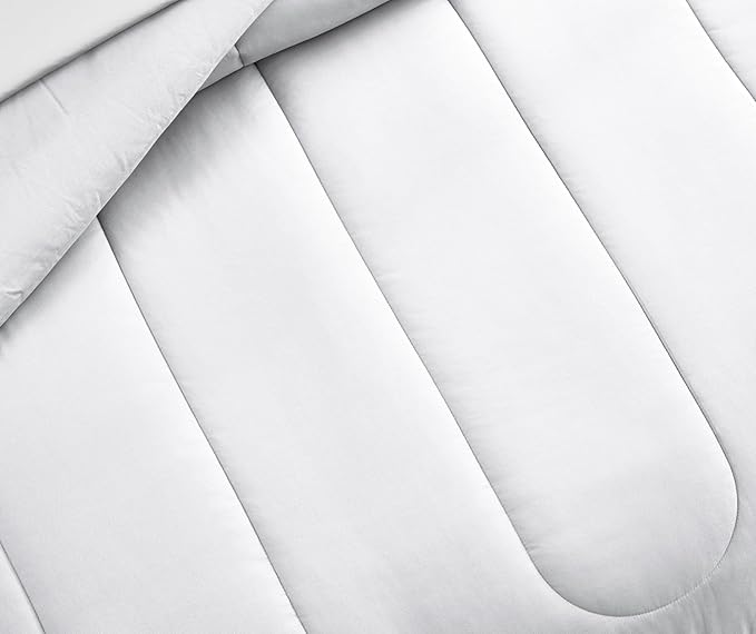 Maple&Stone Full Size Comforter Set 7 Pieces Bed in a Bag - Down Alternative Bed Set with Sheets, Pillowcases & Shams, Soft Reversible Duvet Insert,White
