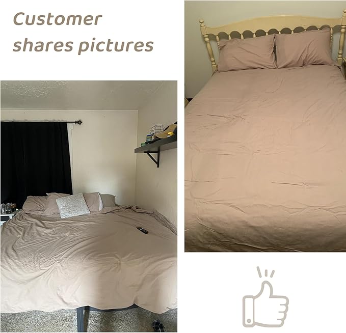 Sanracie King Comforter Set, Cotton Linen Feel Textured Comforter Set, Simple Neutral King Bedding Set 3pcs(1 Aesthetic Solid Comforter + 2 Pillowcases) Soft Lightweight