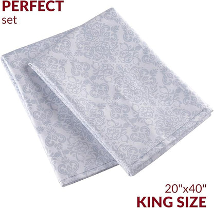 Mellanni Pillow Cases - Luxury, Extra Soft, Cooling Pillow Covers - 2 PC Iconic Collection Pillowcases - Envelope Closure (King 20" x 40", Laced Sky Blue)