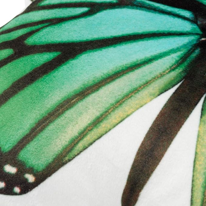 JWH 3D Butterfly Pillow Decorative Animal Throw Pillow Aesthetic Stuffed Plush Accent Pillow Case Colorful Pillowcase Cute Cushion Bed Couch Bedroom 13x15 Inch Black Green