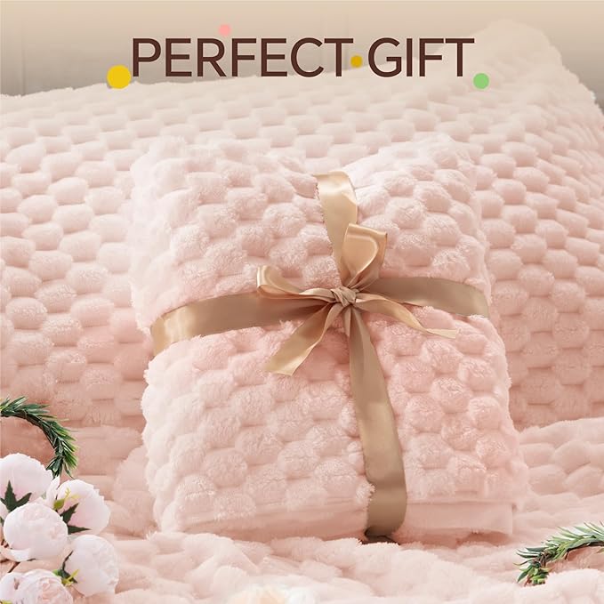 BEDELITE Fluffy Twin Comforter Set - Pink Fleece Soft Comforter for Twin Size Bed, Luxury Warm Bedding Set for Winter, Fuzzy Bed Set 2 Pieces (1 Comforter, 1 Pillowcase)