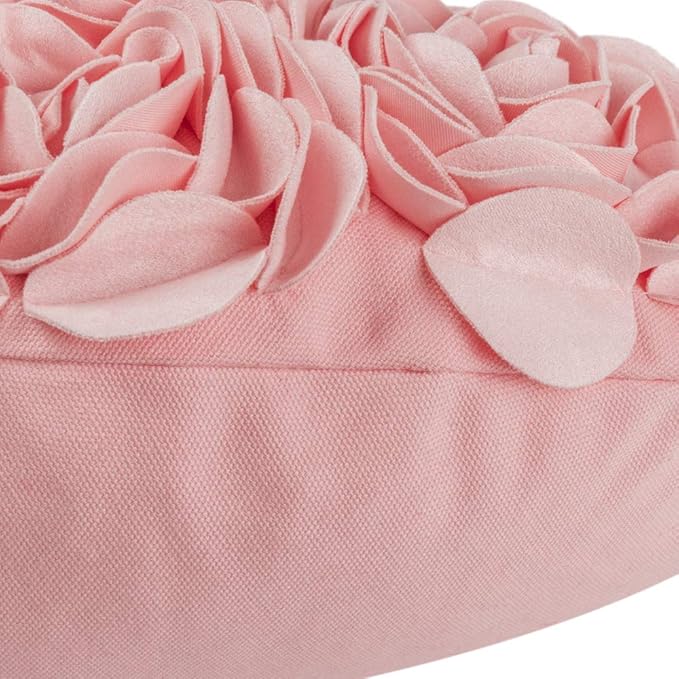 JWH Valentine's Day Throw Pillow Covers Decorative Flower Accent Pillow Cases Heart Shaped Cushion for Couch Living Room Bed Chair 14 x 16 Inches Pink