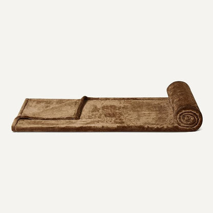 Basics Soft Fleece Throw Blanket, Lightweight Cozy Blanket for Couch & Sofa, 50 x 60 Inches, Brown