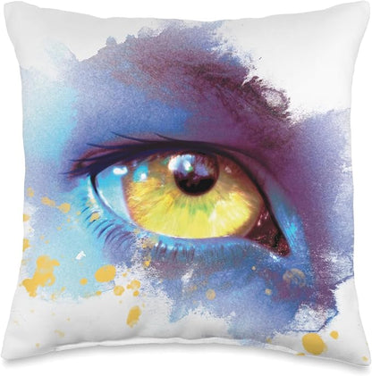 Avatar: The Way of Water Na’vi Golden Eye Watercolor Throw Pillow