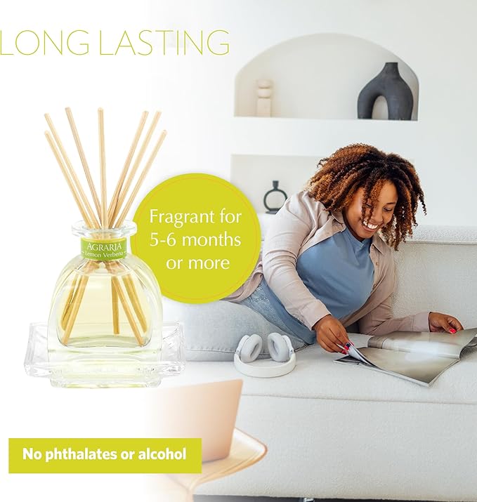 AGRARIA PetiteEssence Flower and Reed Diffuser Set, Hand Crafted Sola Flower Botanical Home Fragrance Diffuser, Scented Oil Reed Diffuser,Flower and Reed Diffuser Gift Set for All Occasions