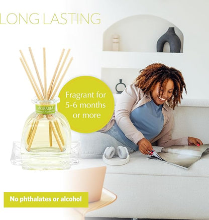 AGRARIA PetiteEssence Flower and Reed Diffuser Set, Hand Crafted Sola Flower Botanical Home Fragrance Diffuser, Scented Oil Reed Diffuser,Flower and Reed Diffuser Gift Set for All Occasions