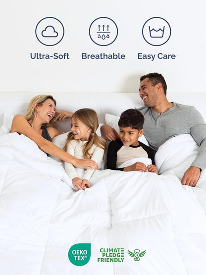 Twin Comforter Set - 5 Piece Bed in a Bag Twin Size Bed Set - Down Alternative Comforter, Flat Sheet, Fitted Sheet, Pillowcase & Sham for All Seasons - Ultra Soft, Cozy, Comfy and Breathable - White