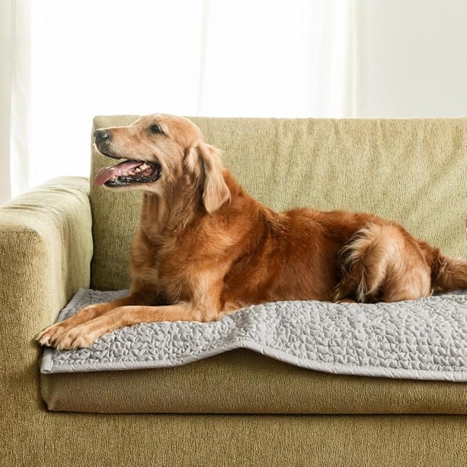 PAULATO BY GA.I.CO. Waterproof Blanket – 24x86” Changing Absorbent Pad for Incontinence – Machine Washable Stain-Resistant Protector for Couch Sofa or Bed – Reusable Waterproof Cover - Macadamia