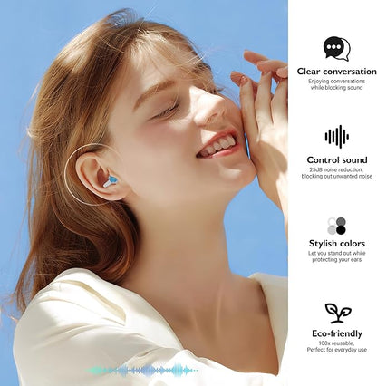 Airplane Ear Pressure Relief Ear Plugs with Lanyard, Prevent Ear-Pain & Noise Reduction, Plane Travel Essentials Pressure Equalizing Earbuds, 100x Reusable Comfy Earplugs for Adults Kids 12+