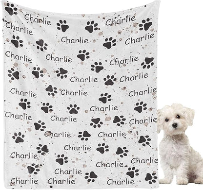 Personalized Dog Blanket, Customized Pet Blankets with Name Picture, Throw Blanket for Small Medium Large Dog Puppy Cat