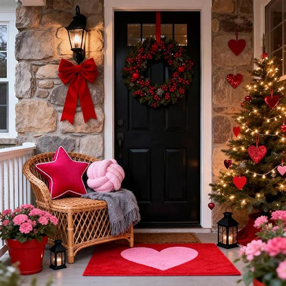 Star Pillow - Decorative Throw Pillows Floor Cushion Accent Pillow for Sofa Bed Couch Bedroom Red