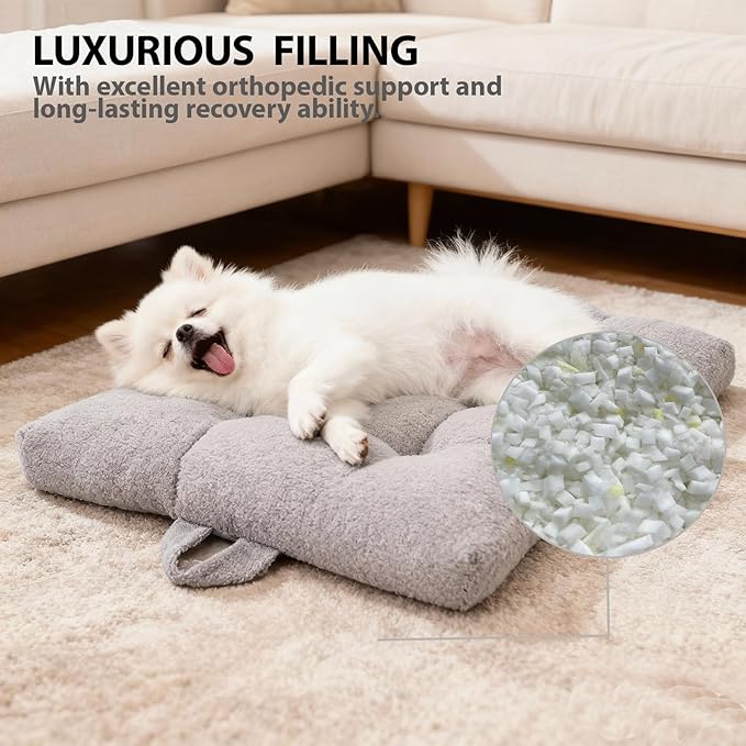 Washable Dog Couch Bed, Pet Sofa with Removable Cushion & Non-Slip Bottom, Orthopedic Plush Furniture for Medium/Large Dogs,Cat & Dog Loveseat.(Light Grey)