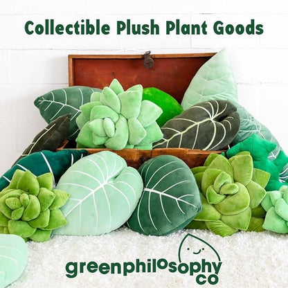 Green Philosophy Co. Philodendron Gloriosum Leaf Pillow - Moody Green