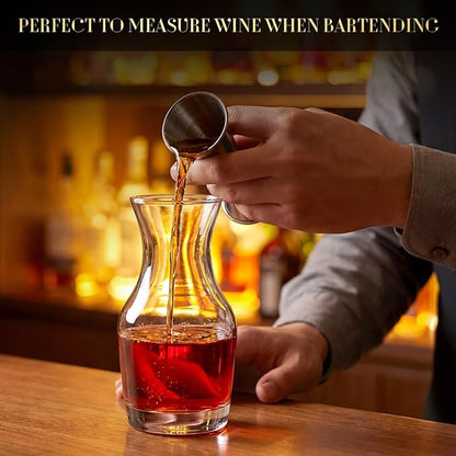 48 Pack Single Serving Wine Carafe Glass Small Mini Carafe Individual Wine Refill Decanter for Dinner Parties Tastings Bars Restaurants (6.5 oz)