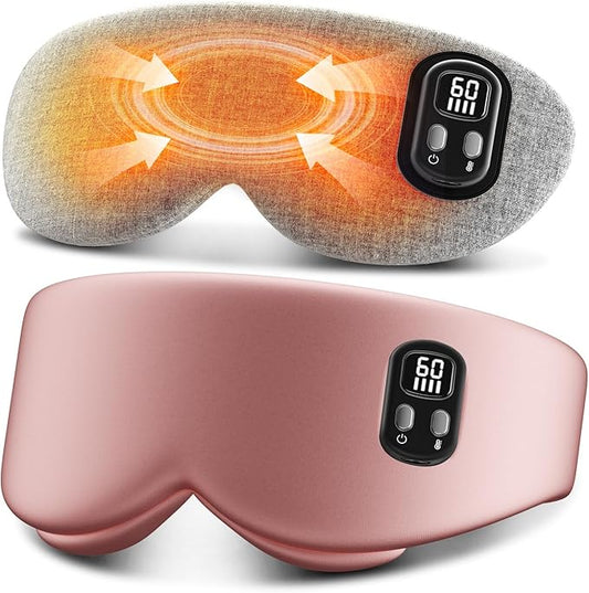Anydance Heated Eye Mask - Cordless Eye Mask for Dry Eyes, Eye Relief, Improved Sleep, Timed Shutdown, 4 Temperature, Washable Eye Heating Pad for Travel, Removable for Cleaning - Dark Pink