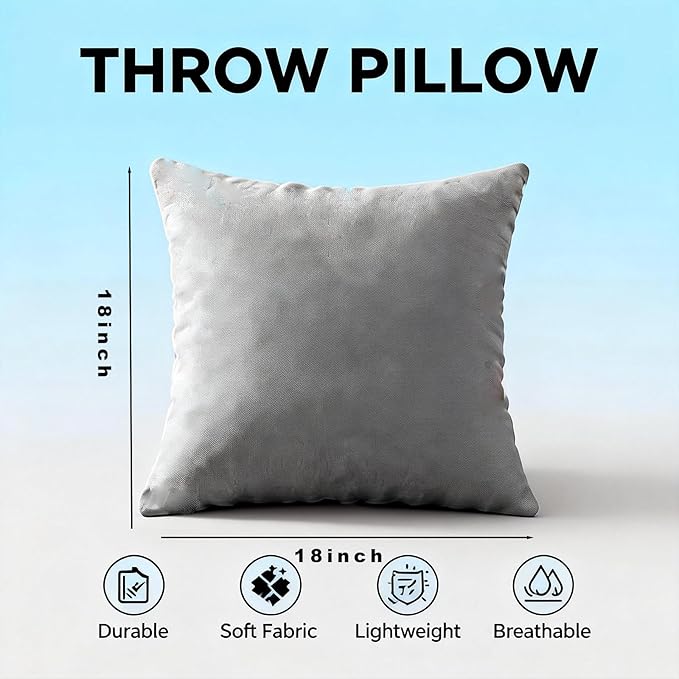 Decorative Couch Pillow Covers SofaThrow pillows with inserts included Bohemian-Style Country Cushion Cover Suitable for Beds, Sofas, Living Rooms, and Home Decor 2pack 18X18 inch.(Nordic Grey)