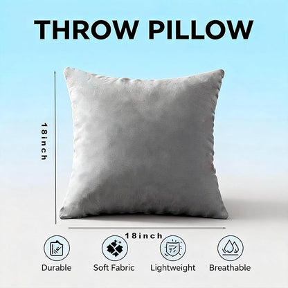 Decorative Couch Pillow Covers SofaThrow pillows with inserts included Bohemian-Style Country Cushion Cover Suitable for Beds, Sofas, Living Rooms, and Home Decor 2pack 18X18 inch.(Nordic Grey)