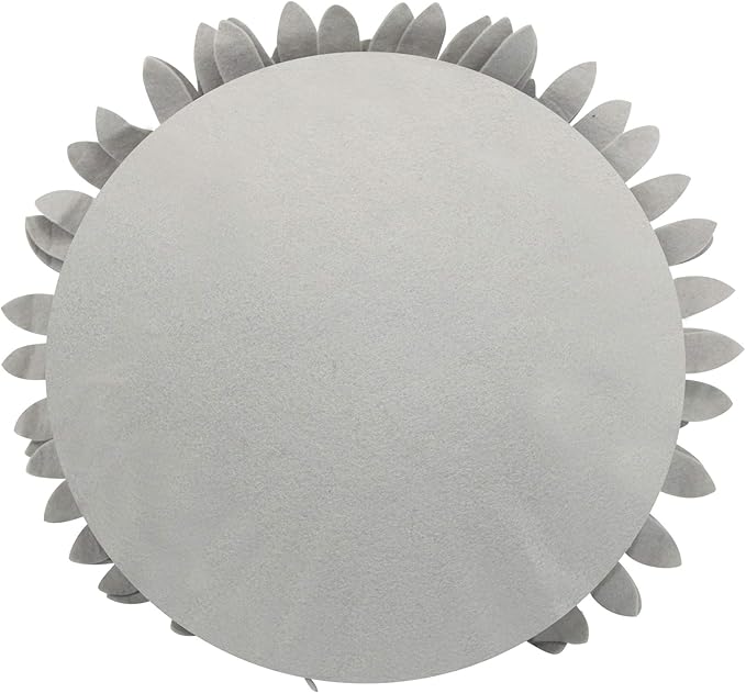 Flower Decorative Pillow - 3D Daisy Flower Pillow, Sunflower Throw Pillow -14.5 x 13 inch Round Decor Pillow - Flower Home Decorations - Couch & Bed Flower-Shaped Pillow (Case + Insert, Solid Grey)