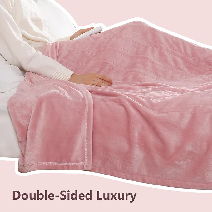 Heated Blanket Full Size Electric Blanket 72" X 84" with 5 Heating Levels & 10 Hours Auto Off, Double-Sided Premium Flannel Heating Blanket, ETL & FCC Certified, Machine Washable, Warm Gift
