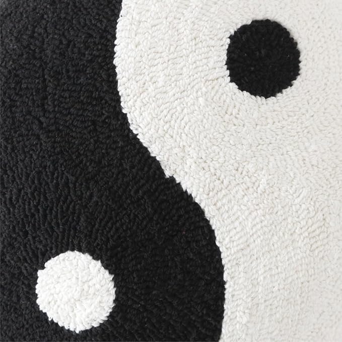 Urban Lifestyle Yin-Yang Throw Pillow, Black/White