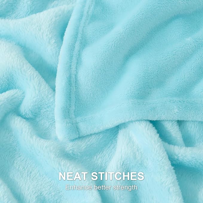 Hansleep Fleece Robin Egg Blue King Blanket, Super Soft Flannel Fuzzy Plush Cozy Blanket for All Seasons, Robin Egg Blue, King 90x108 Inches