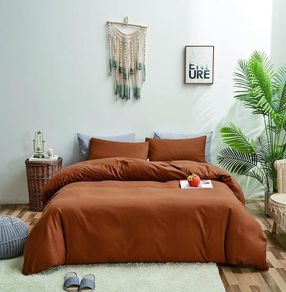 KAREVER Pumpkin Comforter Queen Pumpkin Color Bedding Set 3 Pieces Cinnamon Comforter Sets 1 Queen Comforter (90x90 inches) with 2 Pillowcases (20x26 inches)