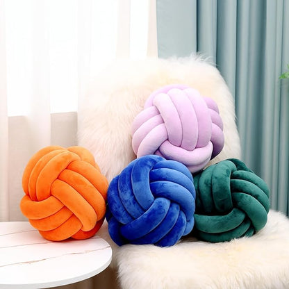 Petrella Knot Pillow Throw Pillows Ball Round Cute Throw Pillows Home Decor Cushion Decorative Aesthetic Spandex,Jewel Blue 8inch