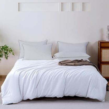 GOHOME Pillows Queen Size Set of 4 - Bed Pillows for Sleeping 4 Pack, Cooling Supportive Hotel Pillows with Premium Soft Down Alternative Fill for Side Stomach and Back Sleepers