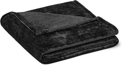 Basics Soft Fleece Throw Blanket, Lightweight Cozy Blanket for Couch & Sofa, 50 x 60 Inches, Black