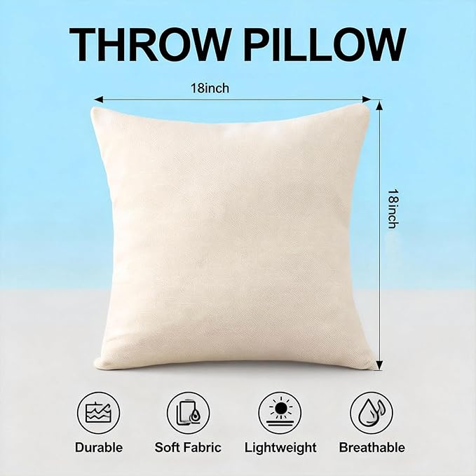 Decorative Couch Pillow Covers SofaThrow pillows with inserts included Bohemian-Style Country Cushion Cover Suitable for Beds, Sofas, Living Rooms, and Home Decor 2pack 18X18 inch.(Off White)