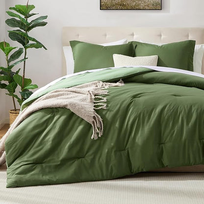 satisomnia Twin Size Green Comforter Set, Twin 2 Piece Down Alternative Comforter Set