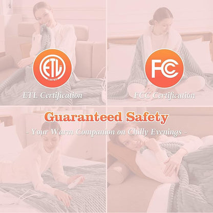 Heated Blanket Full Size Heating Blanket 72''x84'' - Ultra Soft Sherpa Fleece Electric Blanket Full Size, Machine Washable, ETL & FCC Certified, Cozy Warm Gifts for Winter (Green)