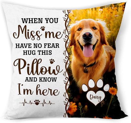 Personalized Pet Photo Memorial Throw Pillow (Insert Included), Dog Memorial Gifts For Loss Of Dog, Loss Of Dog Sympathy Gifts, Photo Pillow, Square Pillows, Pet Loss Gifts, Dog Memorial Gifts