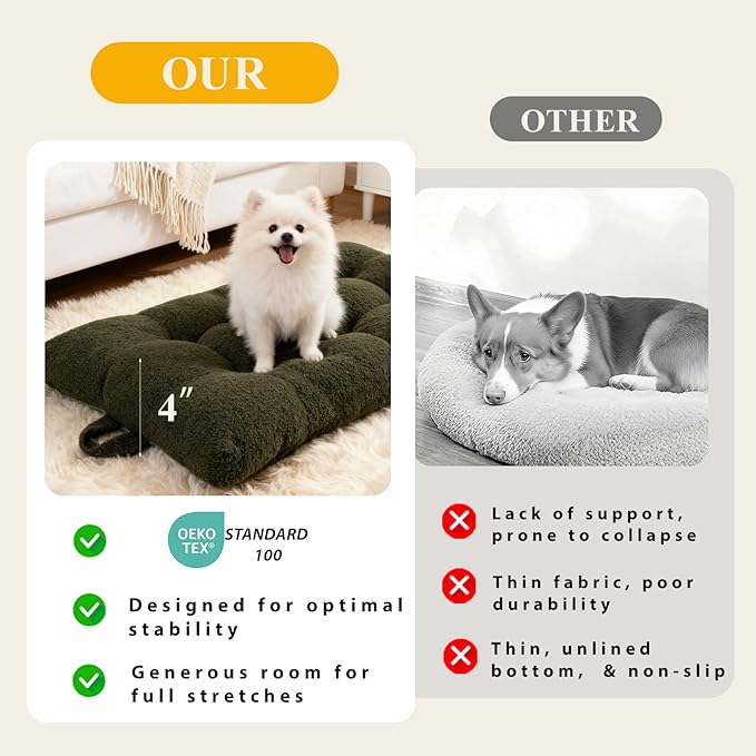 Washable Dog Couch Bed, Pet Sofa with Removable Cushion & Non-Slip Bottom, Orthopedic Plush Furniture for Medium/Large Dogs,Cat & Dog Loveseat.(Green)