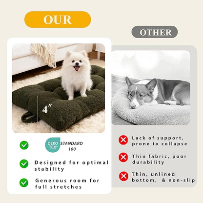 Washable Dog Couch Bed, Pet Sofa with Removable Cushion & Non-Slip Bottom, Orthopedic Plush Furniture for Medium/Large Dogs,Cat & Dog Loveseat.(Green)