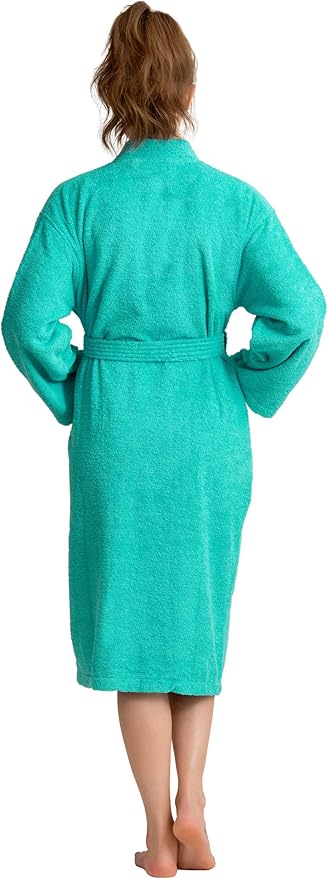 Soft Touch Linen Women's Robe Terry Cotton Cloth- Kimono Style- Thick, Breathable & Comfortable- Lightweight & Absorbent