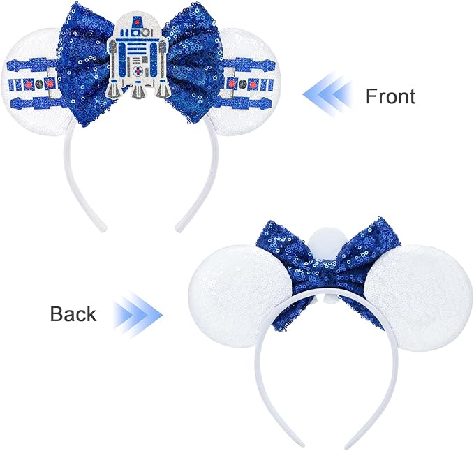 Mouse Ear Headbands,Sparkle Mouse Ears Headband for Boy Men Cartoon Princess Costume Cosplay Decoration (Darth Vader)