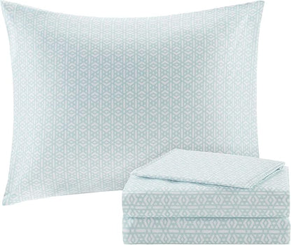 Intelligent Design Complete Bed In A Bag Casual Boho Comforter with Sheet Set Decorative Pillow, All Season Bedding Set, Twin, Loretta Coral 7 Piece