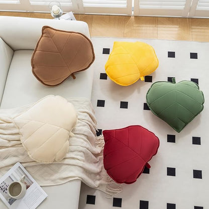 Leaf Throw Pillows Cute Novelty Plant Plush Cushion Backrest Pillow Home Decoration for Car, Bedroom, Sofa, Couch, Living Room, 19.7in/50CM